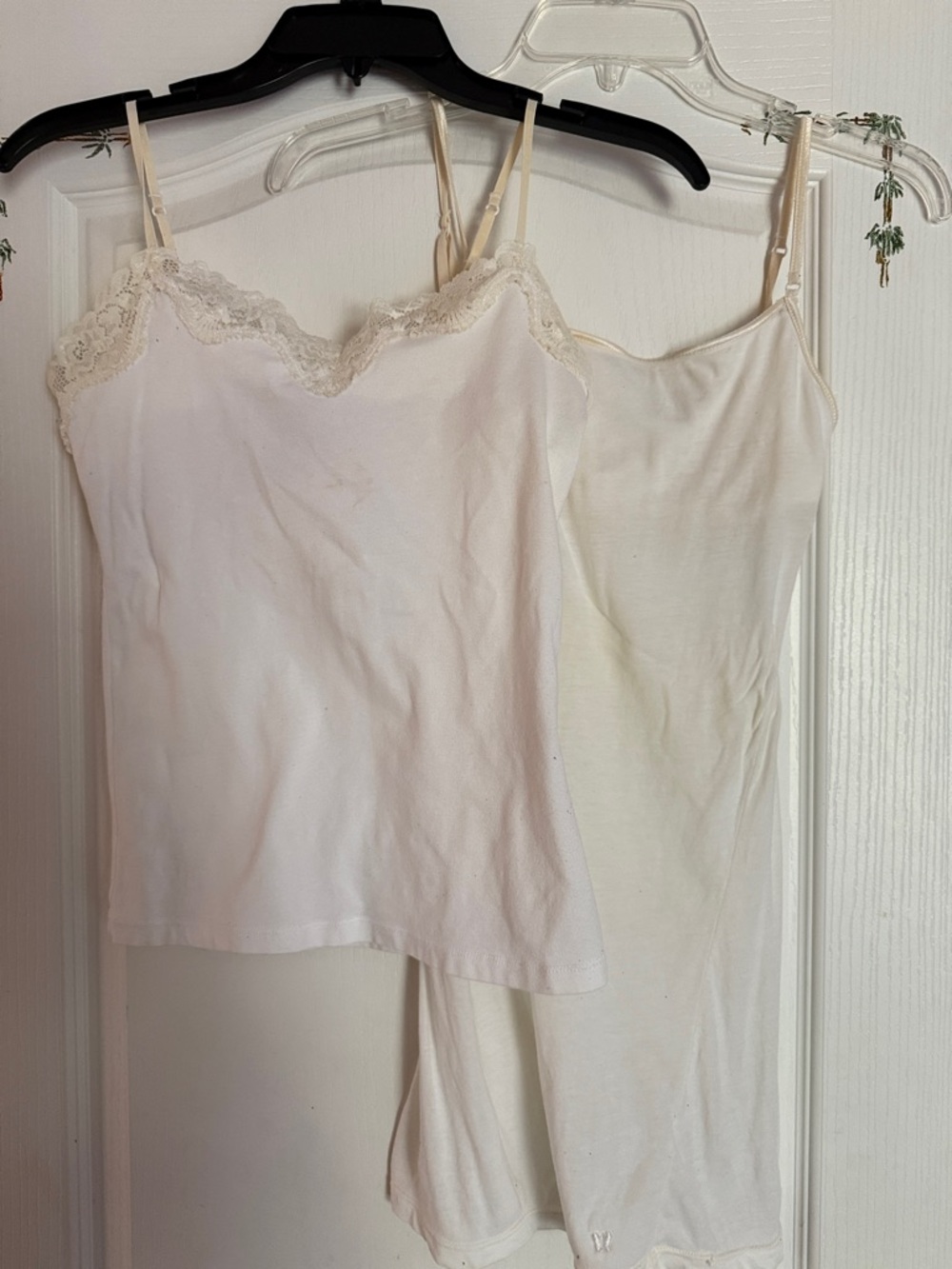 Aeropostale Cream Lace-Trim Camisole Pair